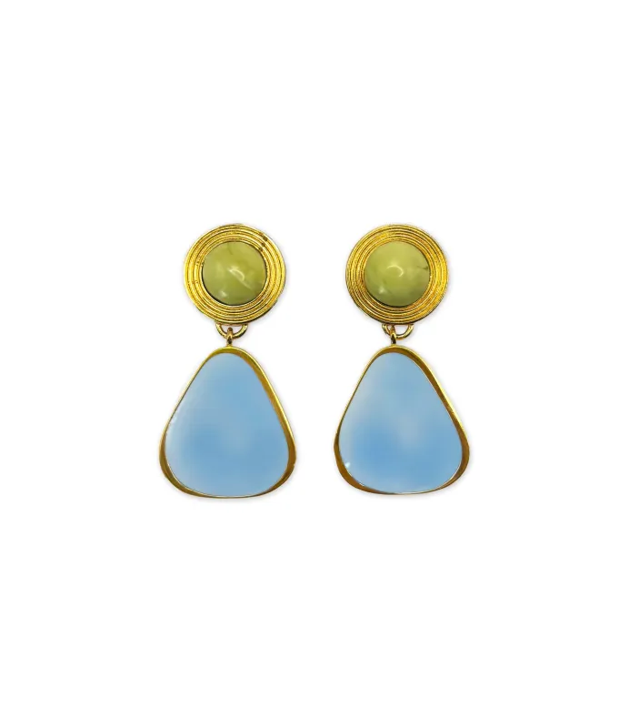 Deco Earrings in Serpentine made by Lizzie Fortunato