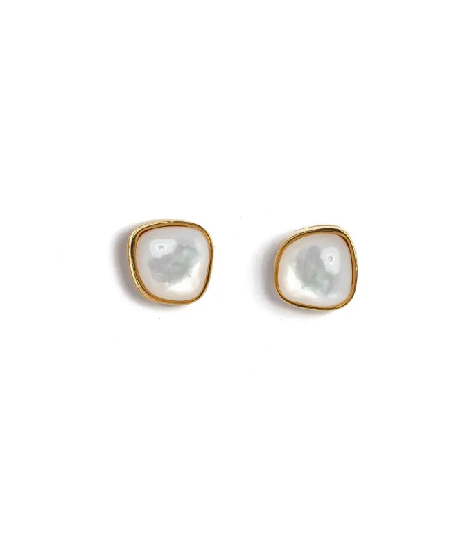 Bay Studs in Mother-of-Pearl made by Lizzie Fortunato