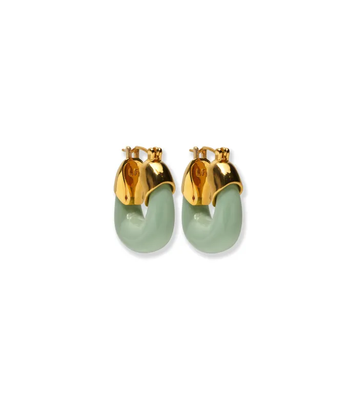 Mini Organic Hoops in Seafoam made by Lizzie Fortunato