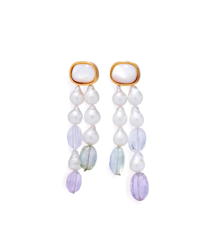 Pearl Holiday Earrings made by Lizzie Fortunato