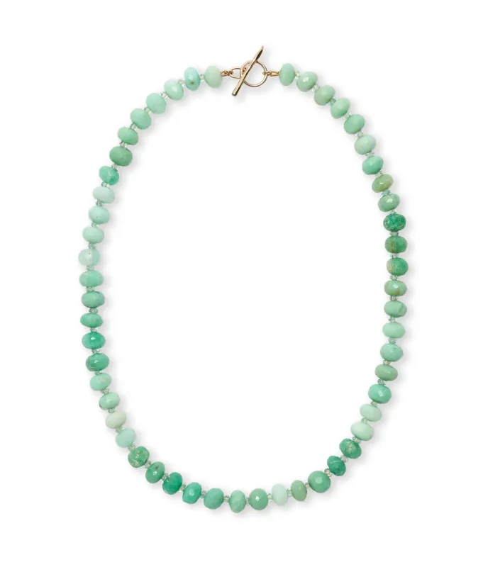 Chrysoprase & Aquamarine 14k Gold Necklace made by Lizzie Fortunato