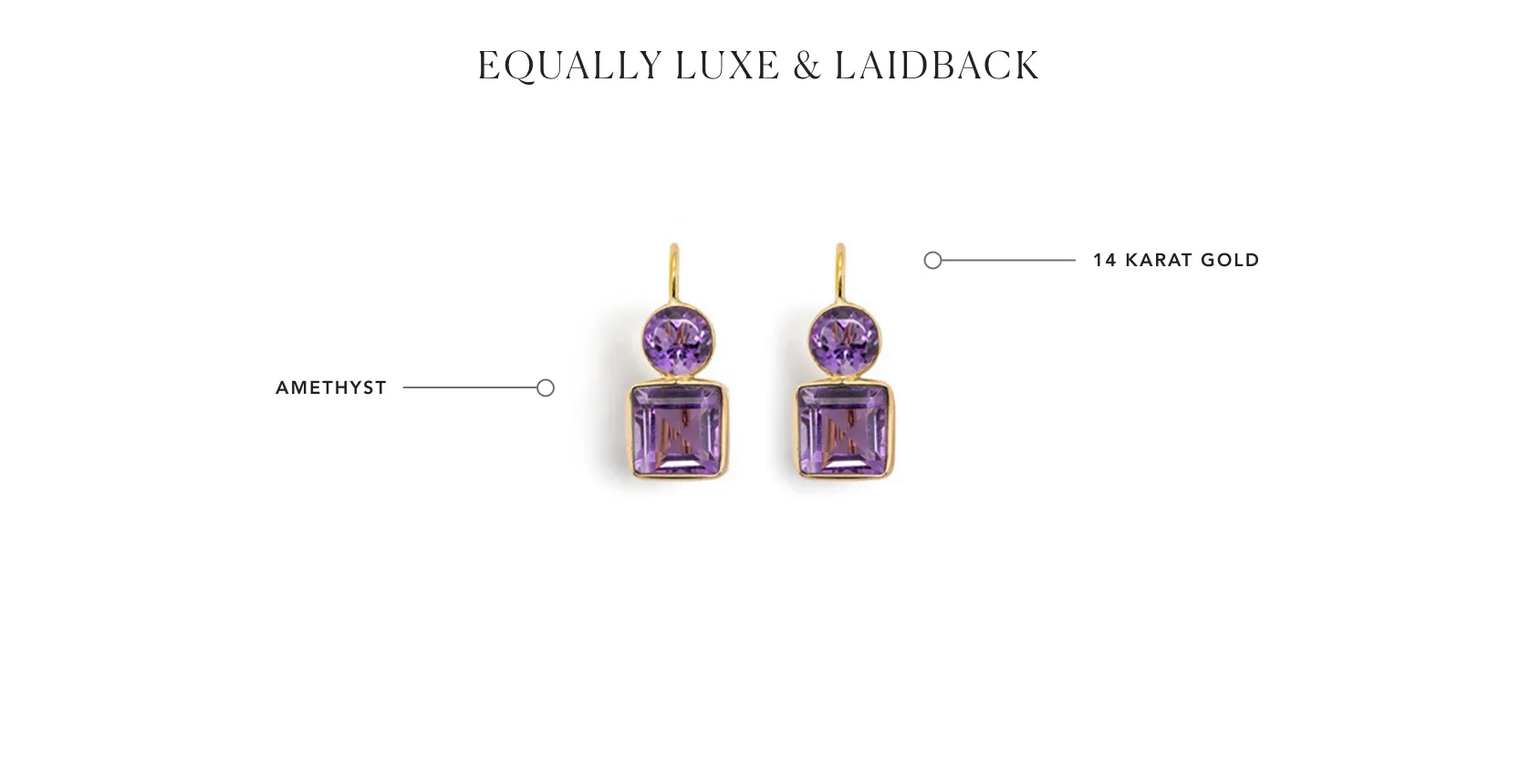 14k Gold Pastille Earrings in Amethyst sold by Lizzie Fortunato product image thumbnail 4