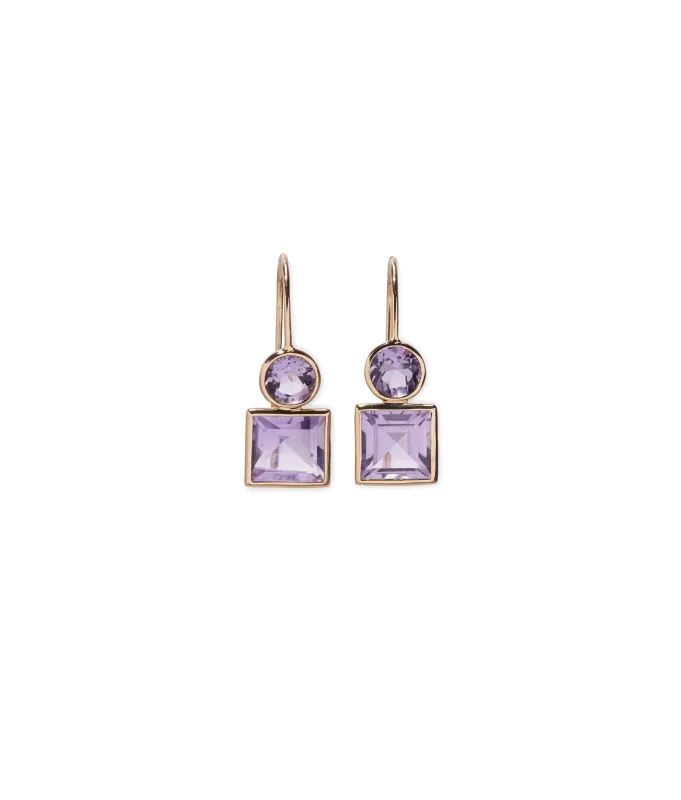 14k Gold Pastille Earrings in Amethyst made by Lizzie Fortunato
