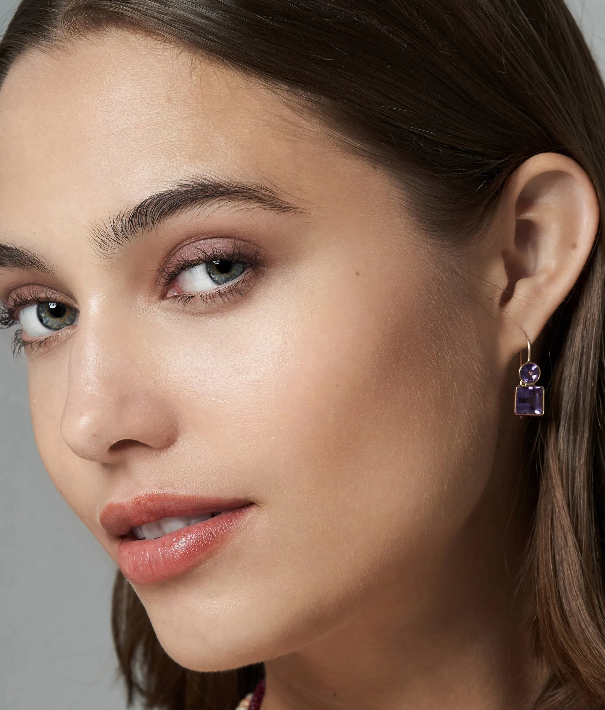 14k Gold Pastille Earrings in Amethyst sold by Lizzie Fortunato product image thumbnail 3