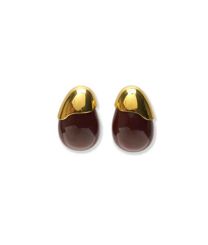 Toro Earrings in Aubergine made by Lizzie Fortunato