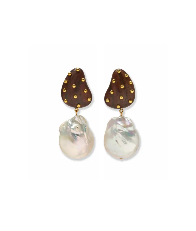 Orbit Earrings in Pearl made by Lizzie Fortunato