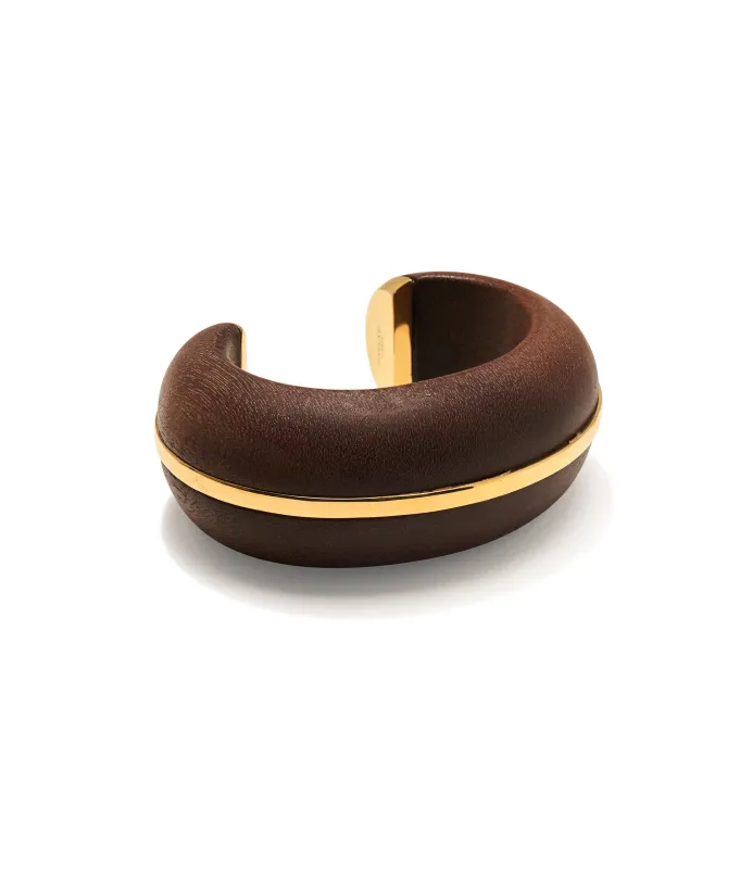 Halo Cuff in Acacia Wood made by Lizzie Fortunato