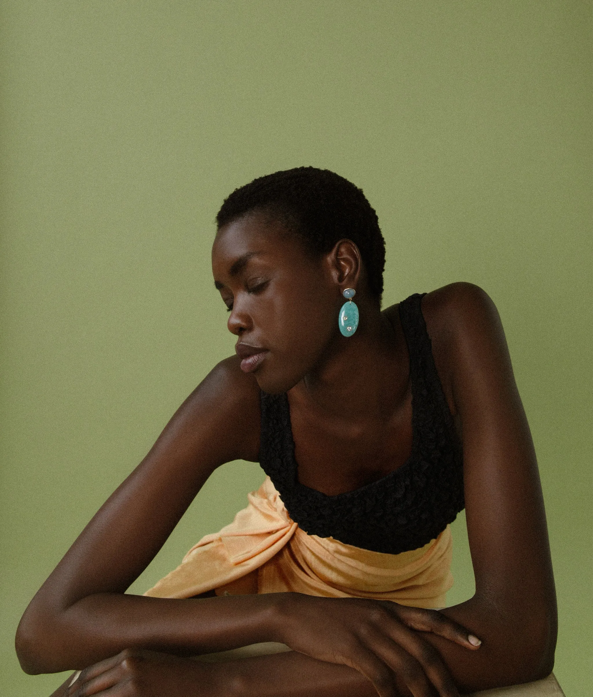 14k Gold, Aquamarine & Amazonite Earrings sold by Lizzie Fortunato product image thumbnail 3