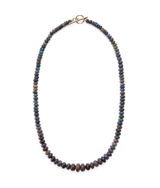 Black Opal & 14k Gold Necklace made by Lizzie Fortunato