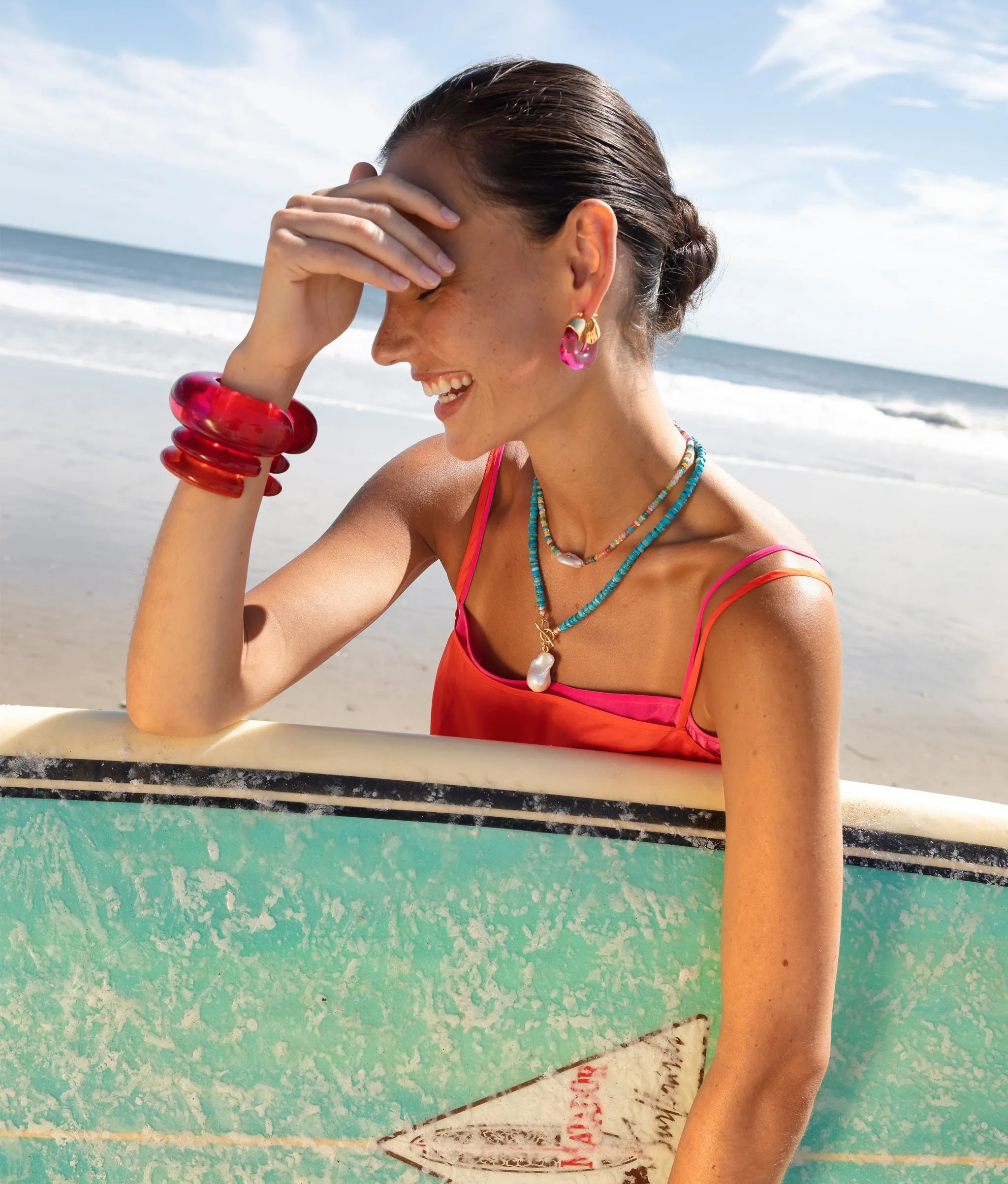 Ridge Cuff in Flamingo sold by Lizzie Fortunato product image thumbnail 3