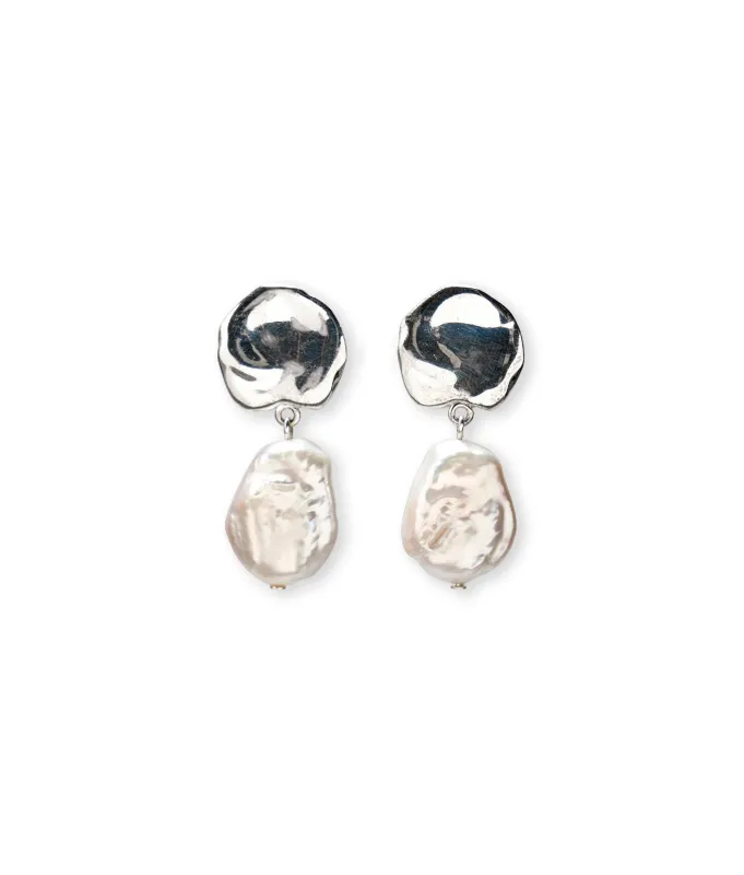 Coin Reflection Earrings in Silver made by Lizzie Fortunato