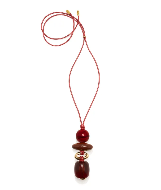 Museo Cord II Necklace in Bordeaux made by Lizzie Fortunato