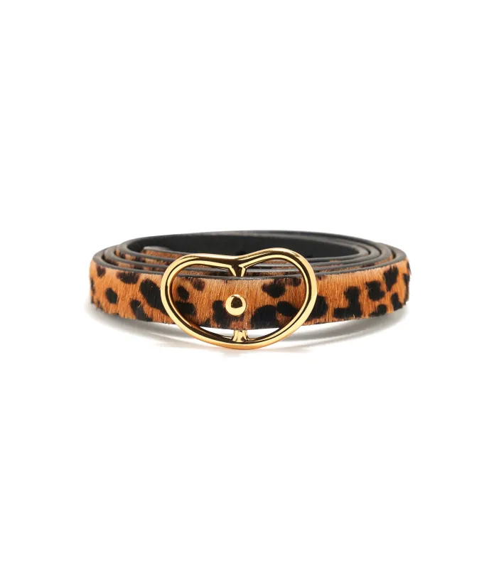 Skinny Georgia Belt in Cheetah made by Lizzie Fortunato