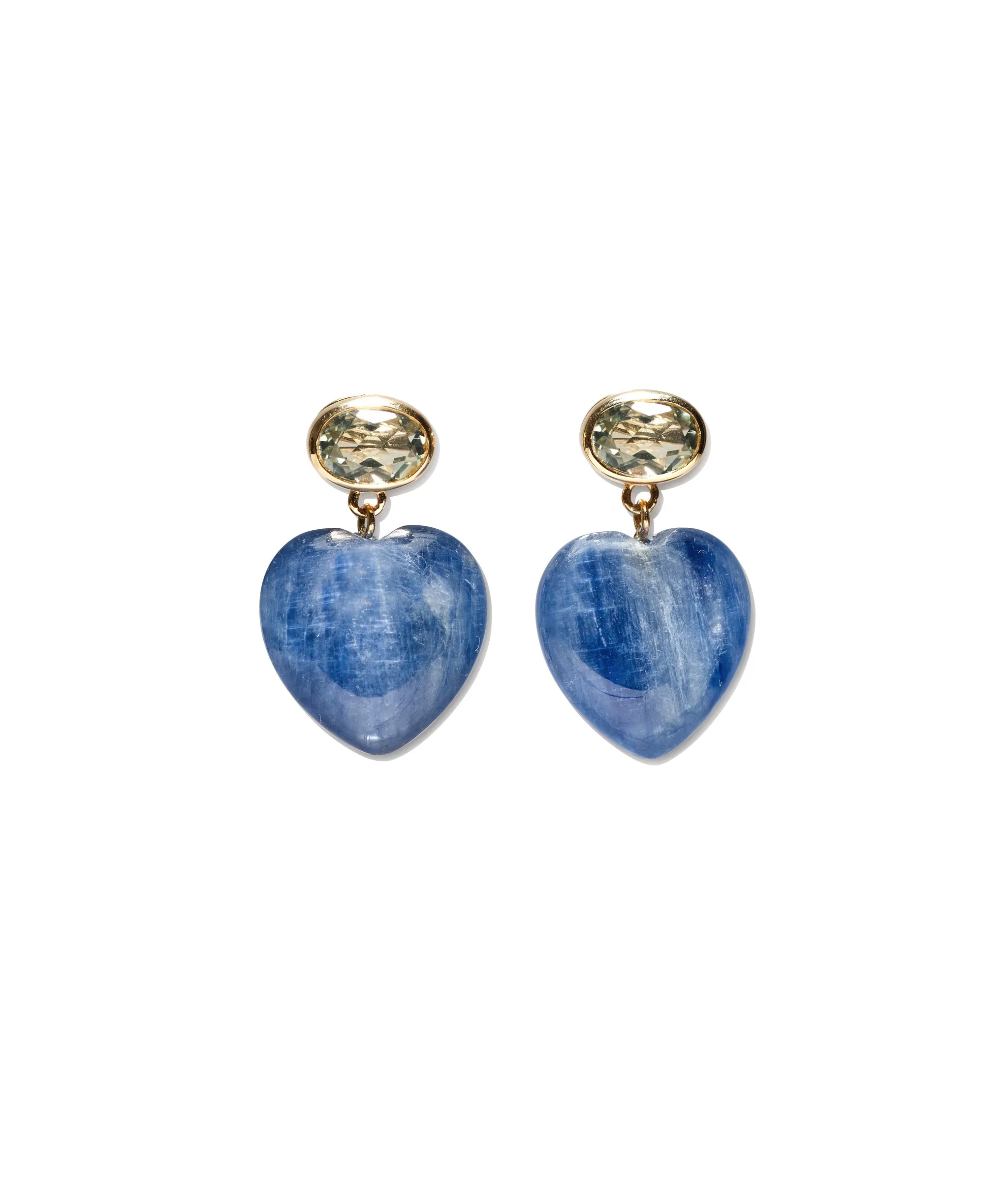14k Gold Kyanite Heart Earrings sold by Lizzie Fortunato
