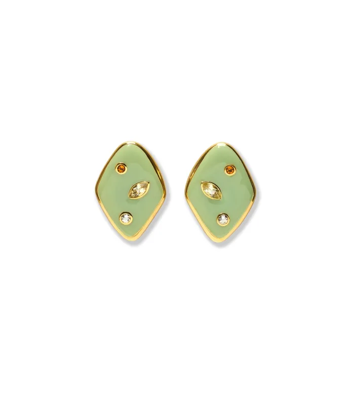 Nico Dot Earrings in Pistachio made by Lizzie Fortunato