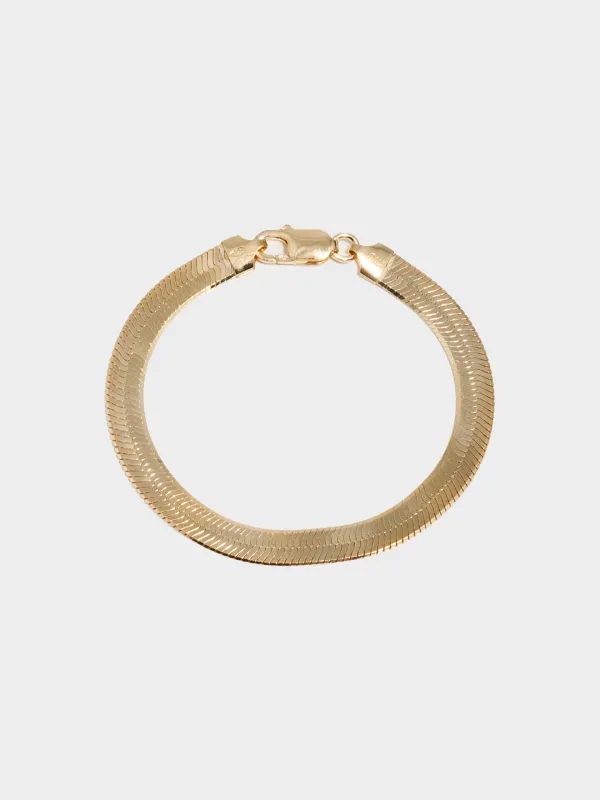 XL Vermeil Herringbone Bracelet made by Loren Stewart