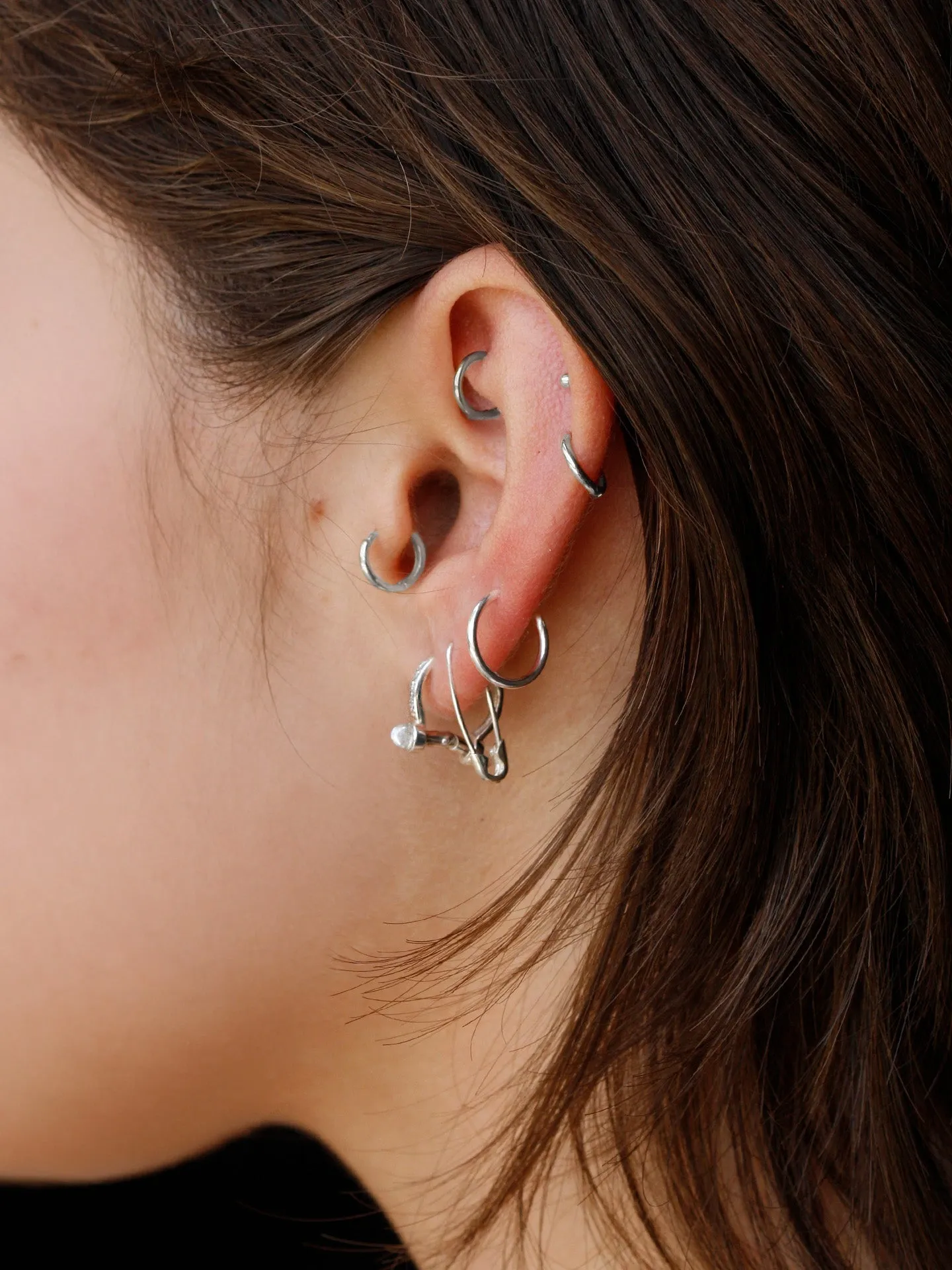 Diamond Pave Barbell Huggies sold by Loren Stewart product image thumbnail 4