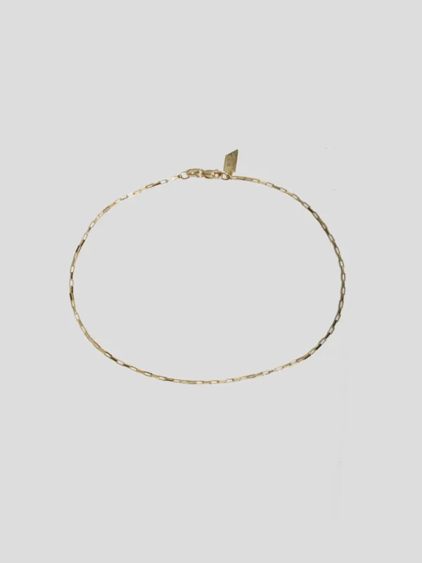 Petite Industrial Box Link Chain Anklet made by Loren Stewart