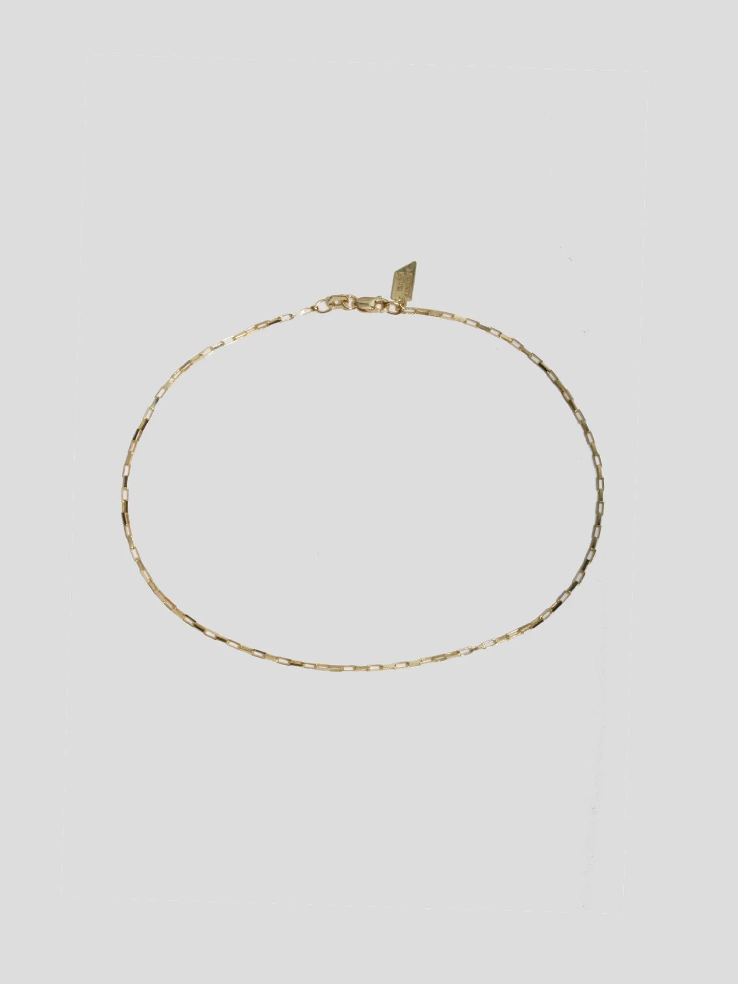 Petite Industrial Box Link Chain Anklet sold by Loren Stewart