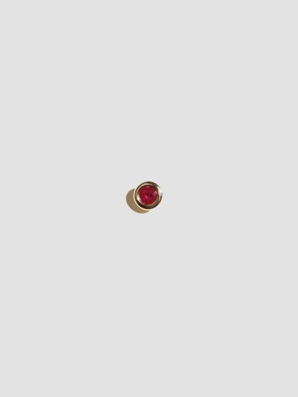 Ruby Bezel Stud made by Loren Stewart