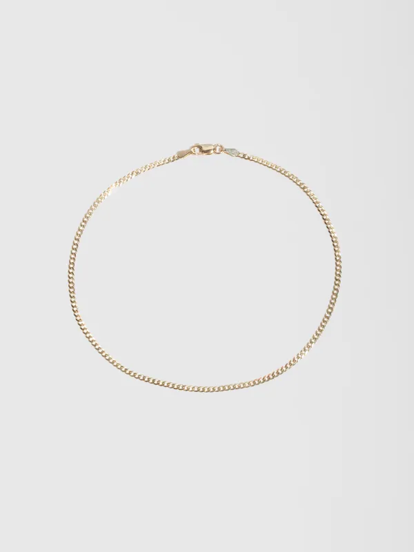 Solid Petite Havana Chain Anklet made by Loren Stewart
