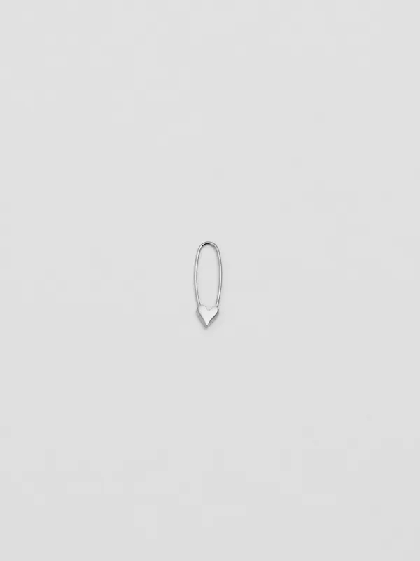 Mini Heart Safety Pin Earring made by Loren Stewart