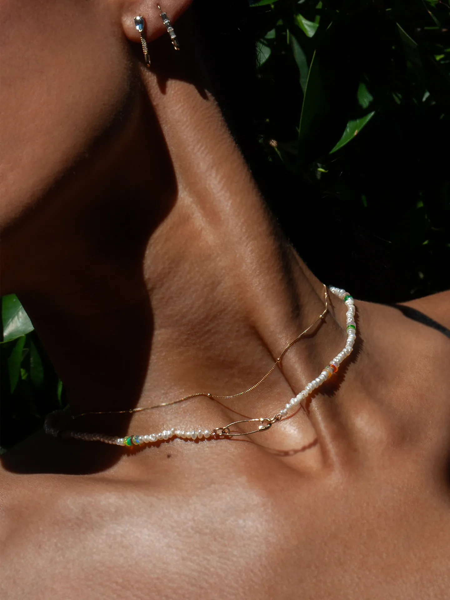 Seed Pearl & Opal Safety Pin Choker sold by Loren Stewart product image thumbnail 2