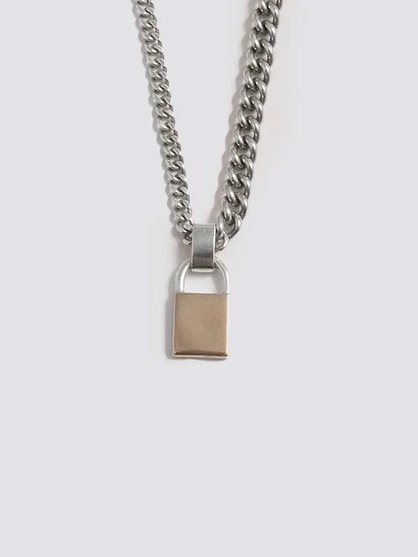Mixed Metal Padlock Pendant made by Loren Stewart