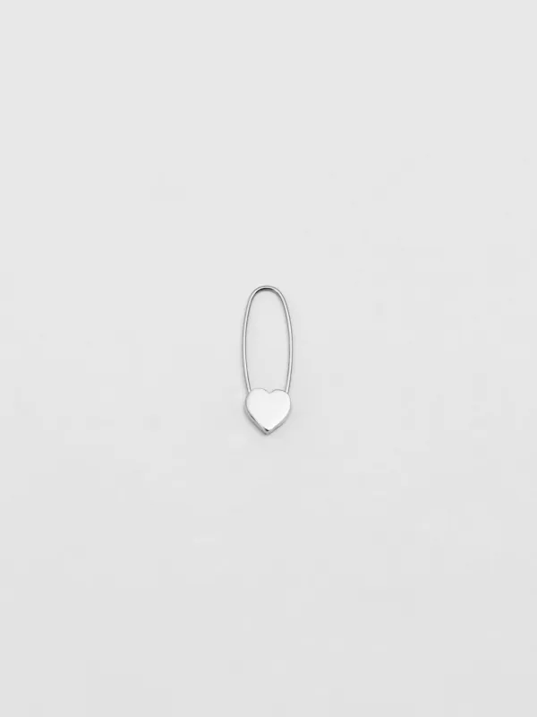 Heart Safety Pin Earring made by Loren Stewart