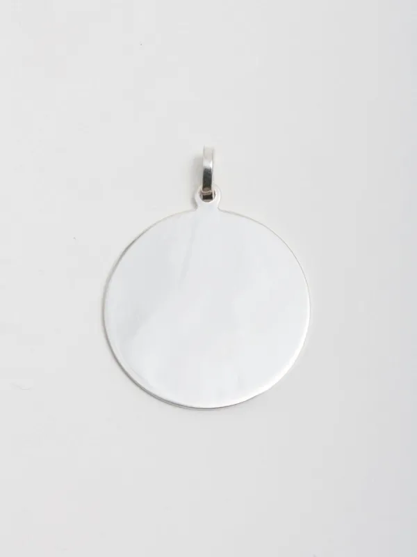Sterling Silver XL Disk Pendant sold by Loren Stewart