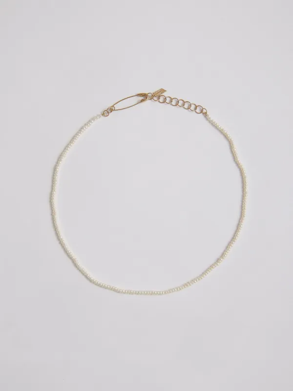 Seed Pearl Safety Pin Choker made by Loren Stewart