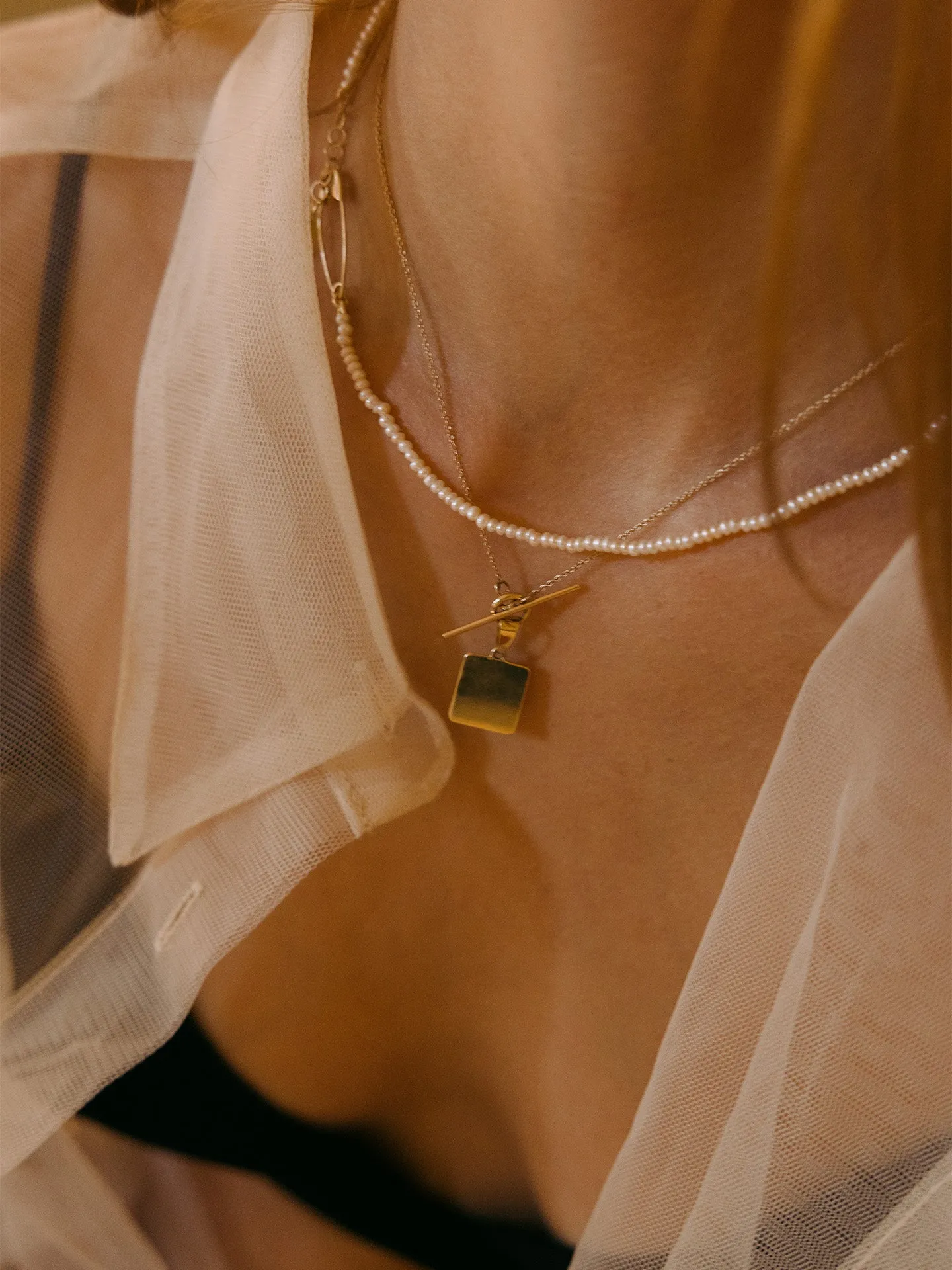 Seed Pearl Safety Pin Choker sold by Loren Stewart product image thumbnail 5