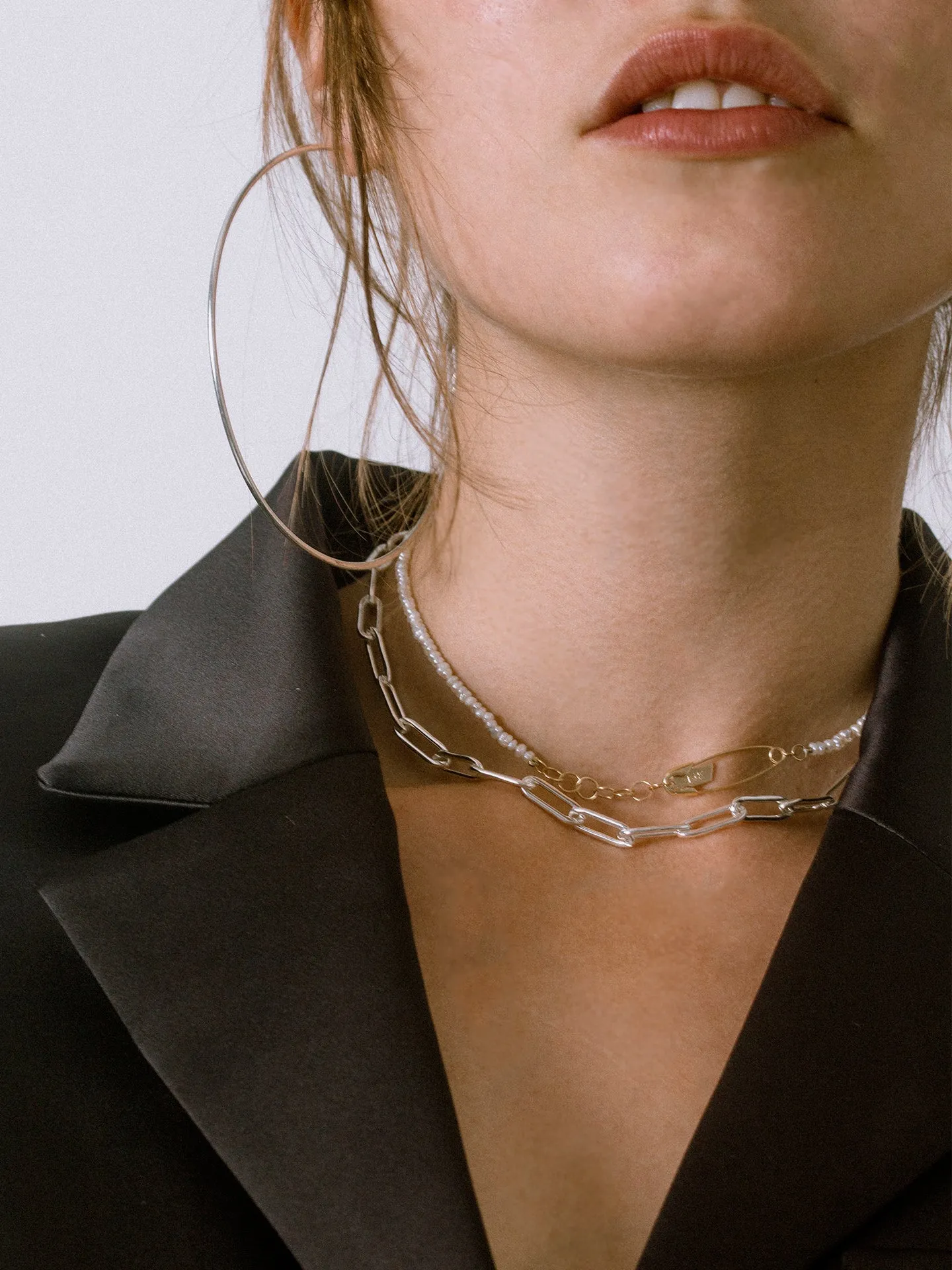 Seed Pearl Safety Pin Choker sold by Loren Stewart product image thumbnail 2