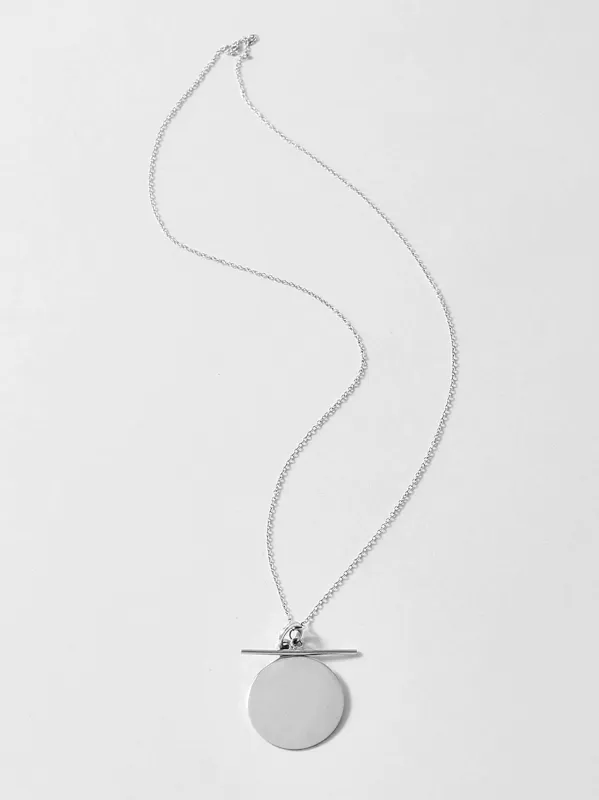 Sterling Silver Disk & Toggle Necklace made by Loren Stewart