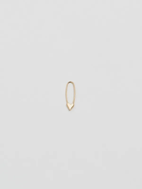 Mini Heart Safety Pin Earring sold by Loren Stewart