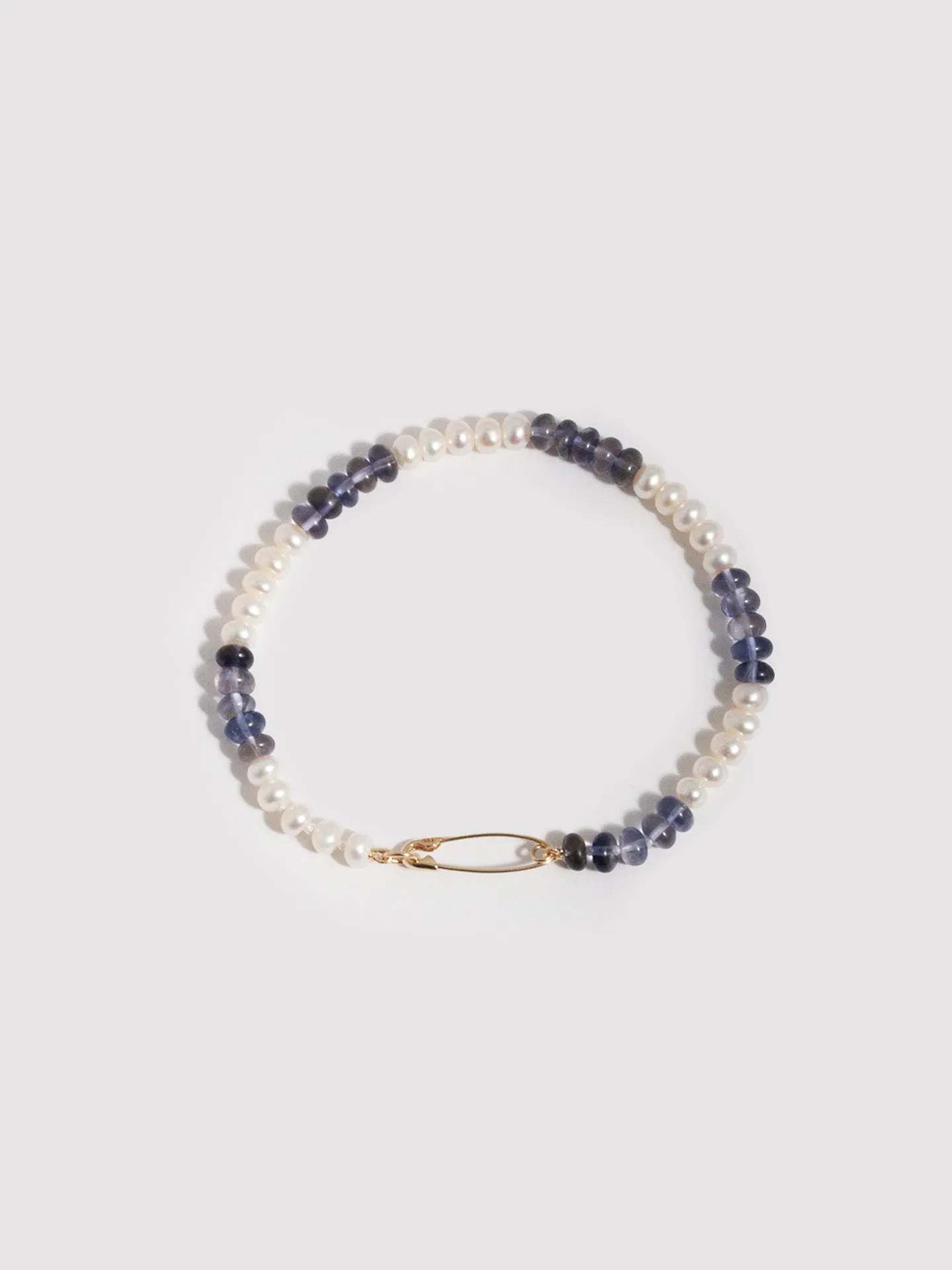 Striped Pearl Safety Pin Bracelet - Archival Collection sold by Loren Stewart