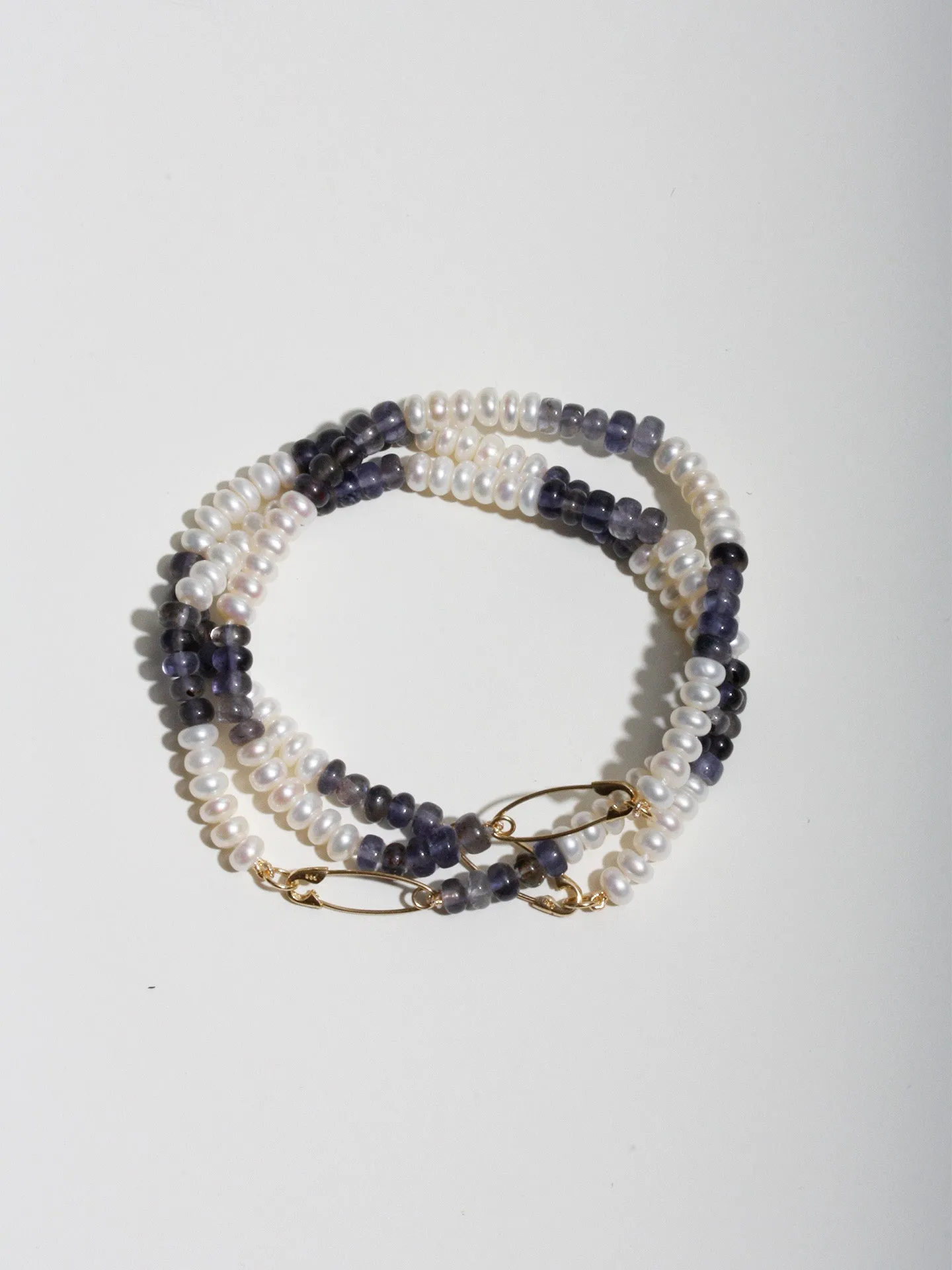 Striped Pearl Safety Pin Bracelet - Archival Collection sold by Loren Stewart product image thumbnail 3