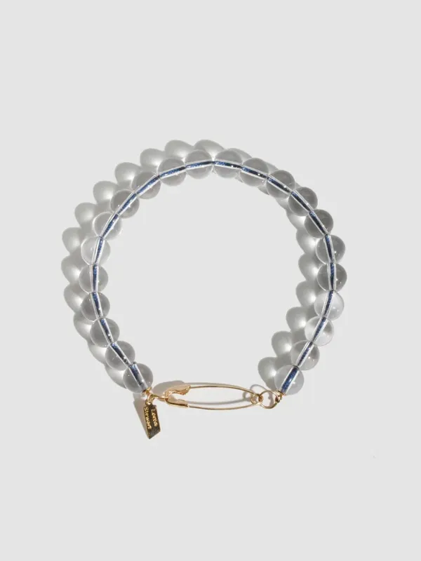 Clear Quartz Safety Pin Bracelet - Archival Collection made by Loren Stewart