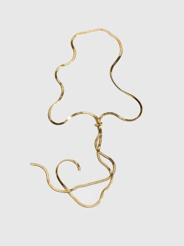Vermeil Ribbon Bolo Necklace - Archival Collection made by Loren Stewart