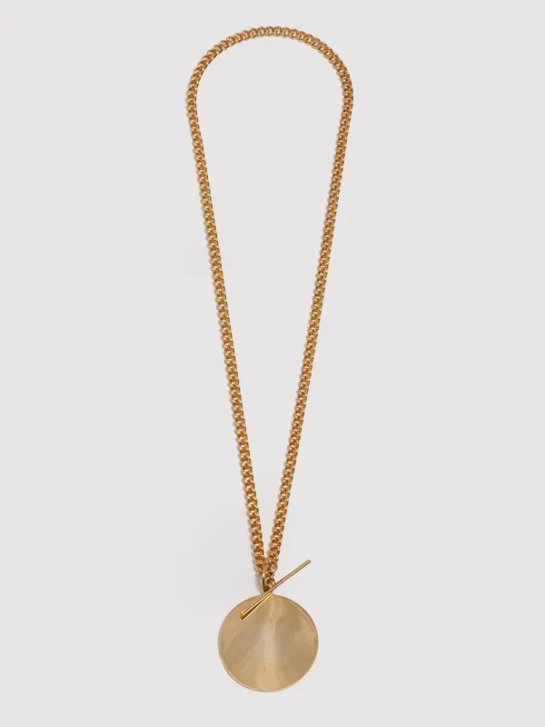 Vermeil XL Disk & Toggle Necklace - Archival Collection made by Loren Stewart