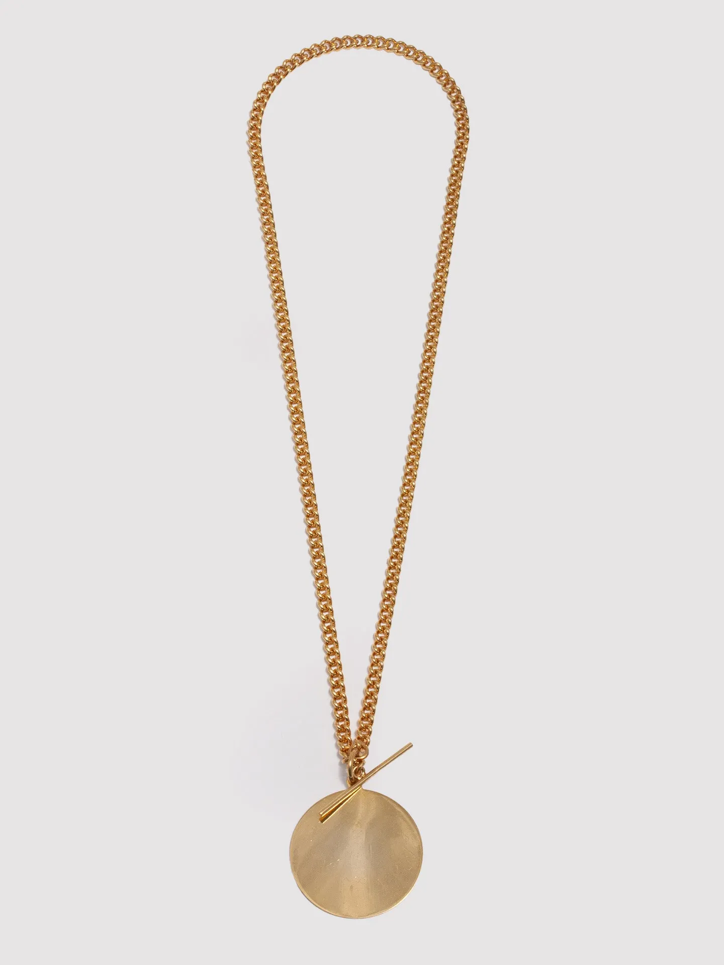 Vermeil XL Disk & Toggle Necklace - Archival Collection sold by Loren Stewart