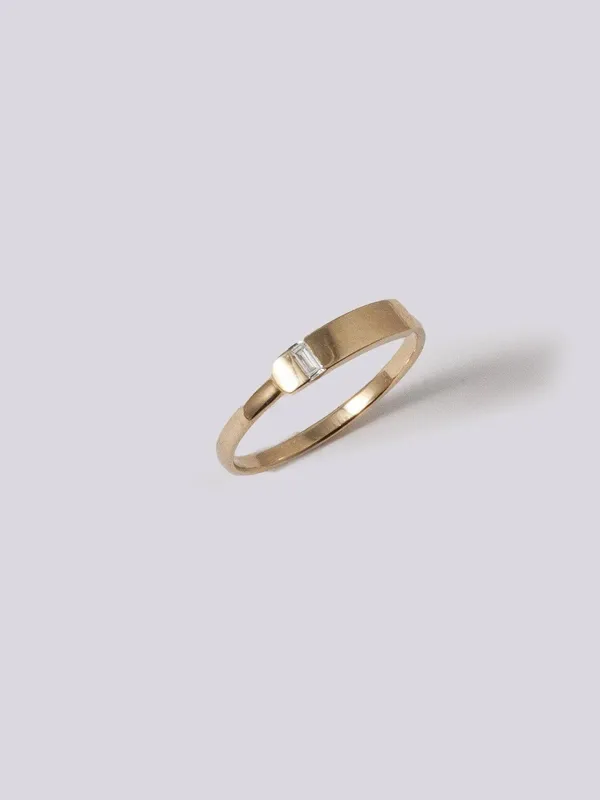 Lil' Diamond Slice ID Ring made by Loren Stewart