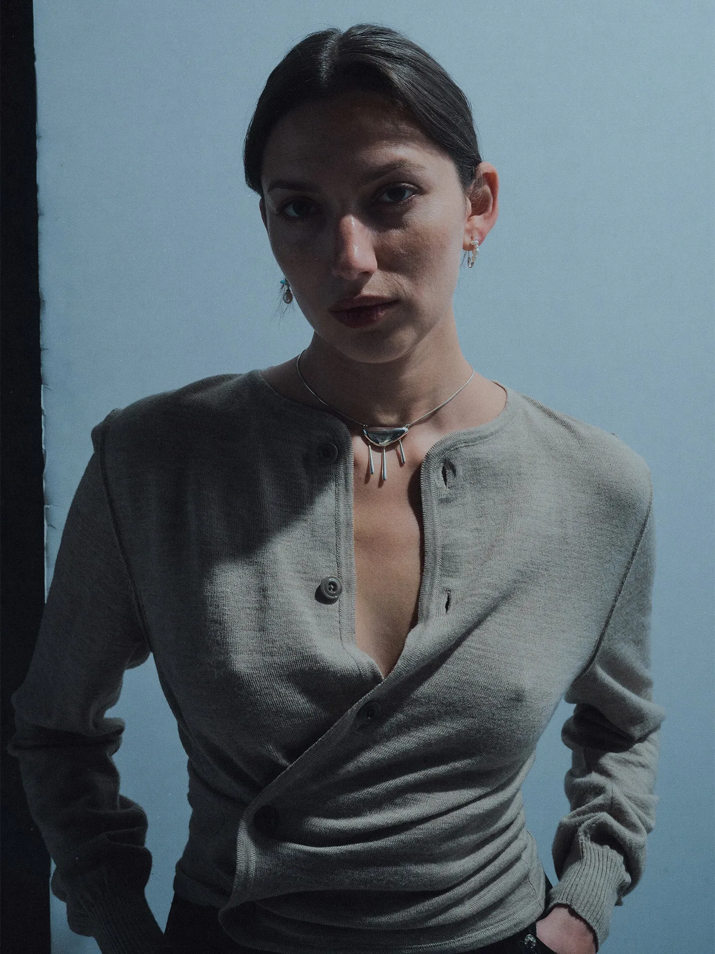 Mixed Pearl Safety Pin Earring sold by Loren Stewart product image thumbnail 3