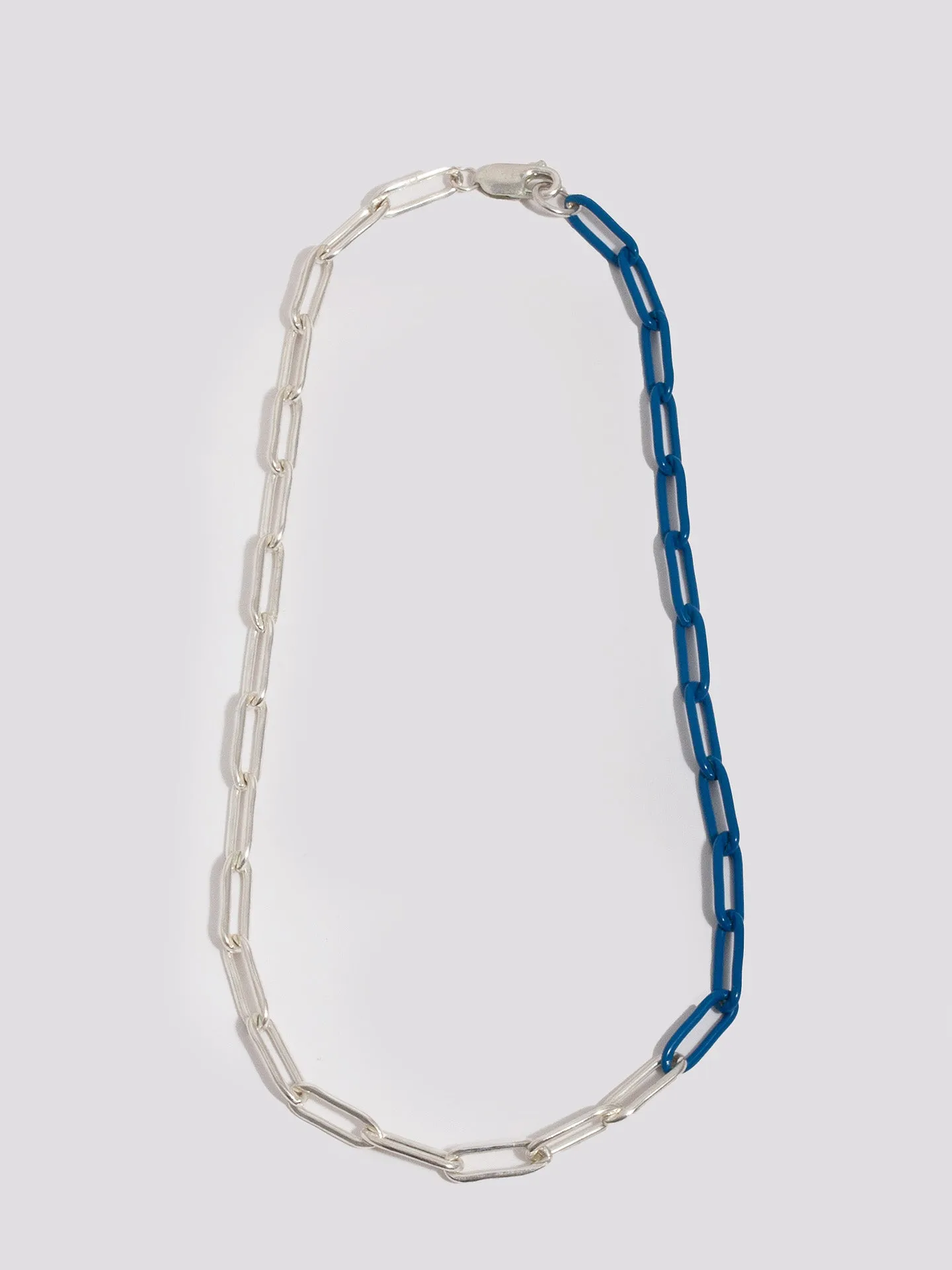 Sterling Silver & Blue XL Long Link Choker - Archival Collection sold by Loren Stewart