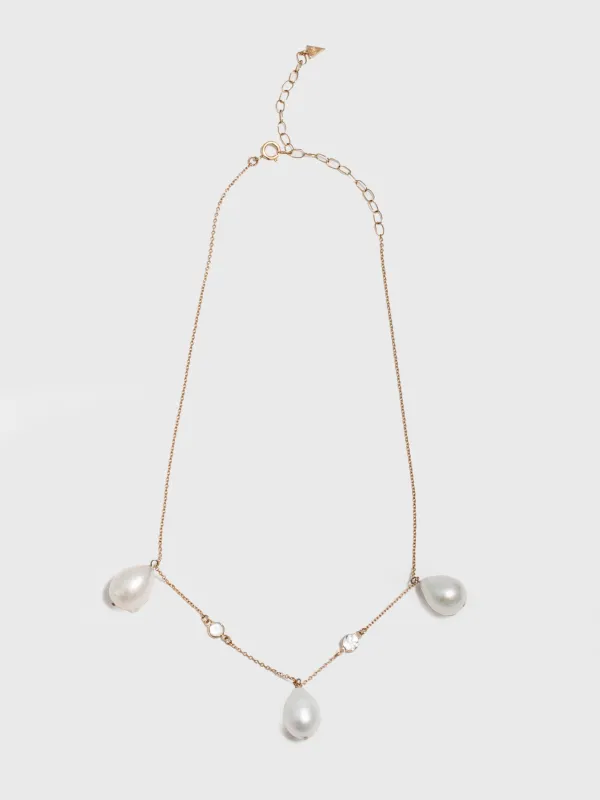 Teardrop Pearl Bezel Necklace - Archival Collection made by Loren Stewart