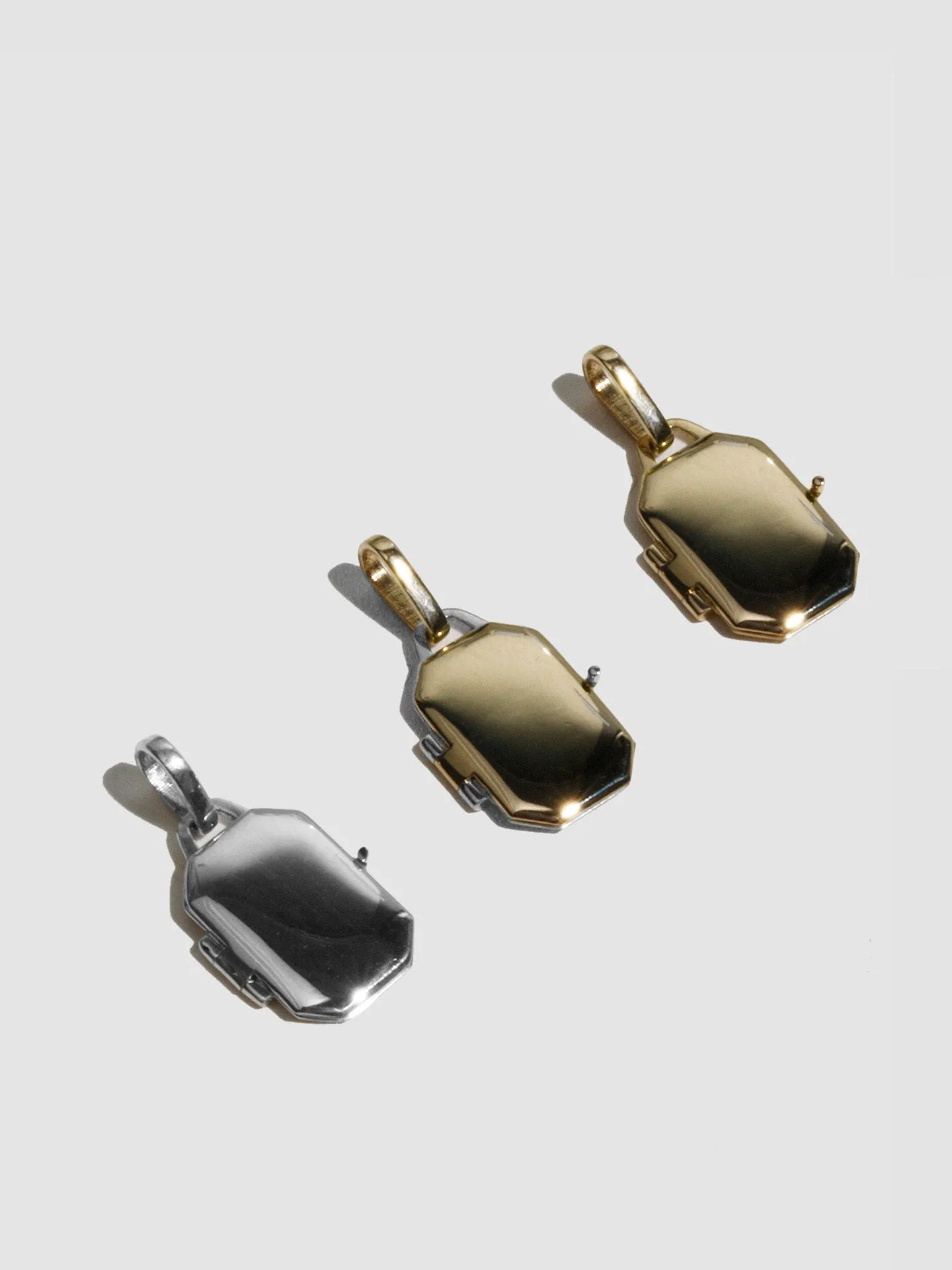 Mixed Metal Octagonal Locket Pendant x okay______fine sold by Loren Stewart product image thumbnail 3