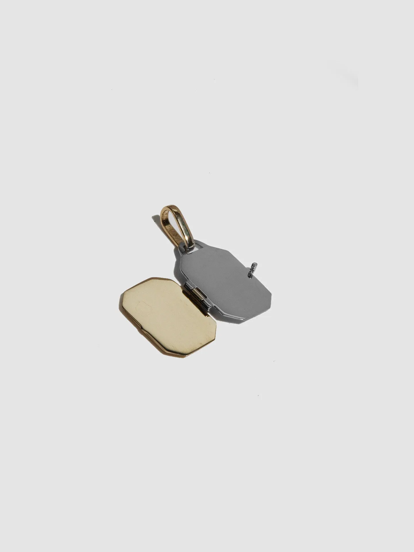 Mixed Metal Octagonal Locket Pendant x okay______fine sold by Loren Stewart product image thumbnail 2