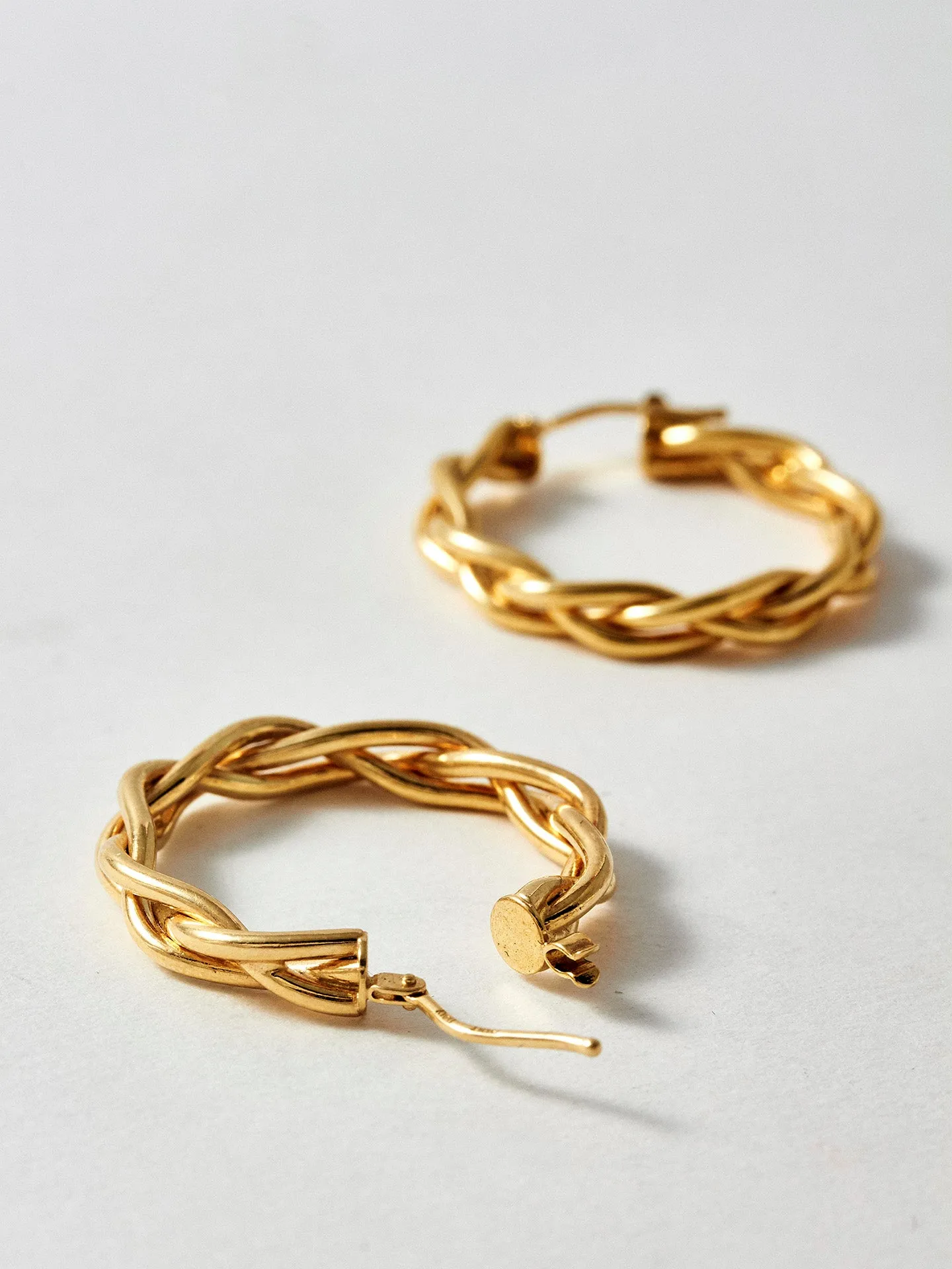 Vermeil Mini Braided Hoops - Archival Collection sold by Loren Stewart product image thumbnail 3