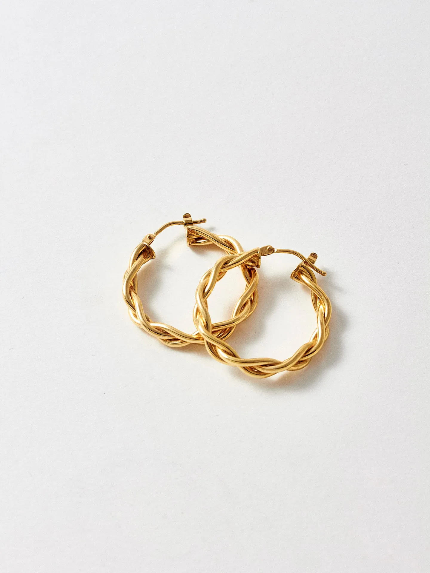 Vermeil Mini Braided Hoops - Archival Collection sold by Loren Stewart product image thumbnail 2