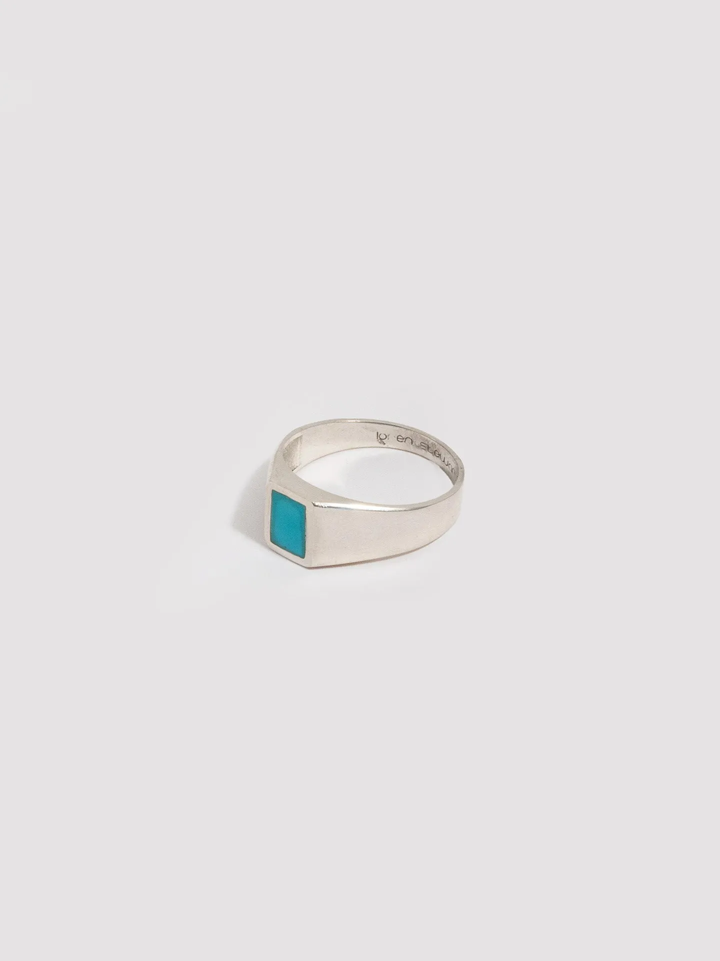 Sterling Silver Turquoise Square Signet - Archival Collection sold by Loren Stewart product image thumbnail 2